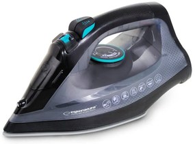 Fier de calcat fara fir Esperanza EHI010, 2600W, Placa ceramica, 300 ml, Uscat + abur, Autocurstare, Calcare verticala, Negru