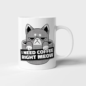 Cana cu Pisica Grumpy Cat "I need coffee right meow"