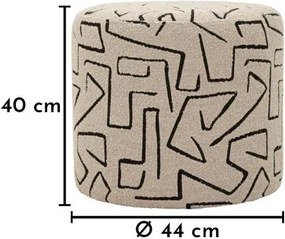 Puf bej cu tapițerie din țesătură bouclé Nairobi – Mauro Ferretti