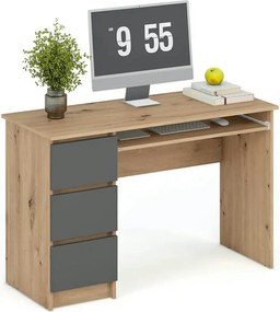 Birou CINO, stejar artisan/gri grafit, PAL laminat, 120x50x77 cm