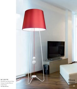 Lampadar, lampa de podea, abajur rosu, Satin 5367