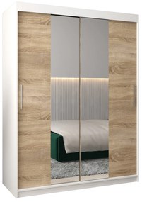 Dulap de haine 150 cm Toki 1 (alb mat + stejar sonoma). 1064904