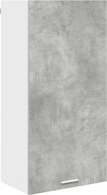 vidaXL Dulap suspendat Gri beton și Alb 50 x 31 x 100 cm Lemn compozit