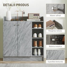 Homcom Dulap Pantofi 83×30×90 cm – Lemn, 12 Perechi, Culoare Cafenie | Aosom Romania
