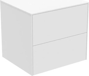 Dulap baza suspendat Ideal Standard Atelier Conca alb mat 2 sertare cu blat 60 cm