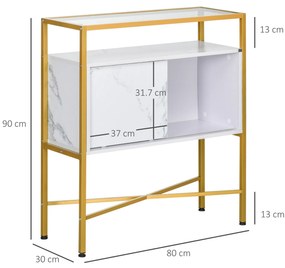 HOMCOM Dulap cu compartiment de depozitare pentru camera de zi, sufragerie, camera de studiu, dormitor, intrare, auriu | AOSOM RO