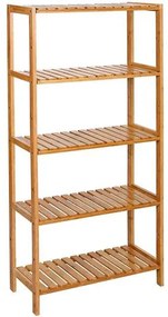 Raft depozitare, Songmics, bambus, 5 polite, natur, 10 kg, 60x26x130cm