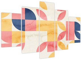 Tablou - Abstracție cu modele retro (150x105 cm)