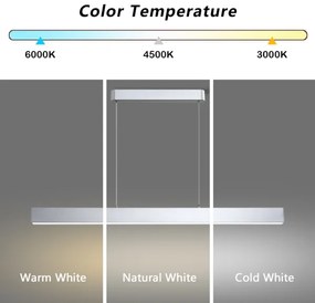 Lustră LED pe cablu Brilagi SLEEKLINE LED/40W/230V 3000/4500/6000K argintiu