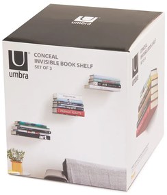 Rafturi argintii 3 buc. din metal 14 cm Conceal – Umbra