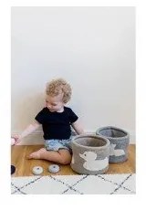 Organizator din bumbac Kindsgut Bunny, ø 16 cm, gri