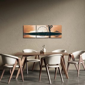 Tablou - Copaci pe insulă (cu ceas) (90x30 cm)
