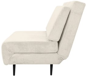 Canapea crem extensibilă cu tapițerie din catifea reiată 140 cm Mallory – Støraa