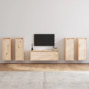 vidaXL Comode TV, 5 buc., lemn masiv de pin