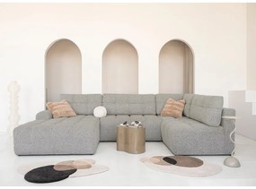 Colțar modular maro deschis extensibil/cu spațiu de depozitare (cu colț pe partea dreaptă) Lulu – Miuform