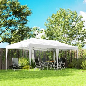 Outsunny Pavilion 6 x 3 m pop-up pliabil pentru grădină, geantă inclusă, oțel epoxidic, Oxford densitate mare, gri | Aosom Romania