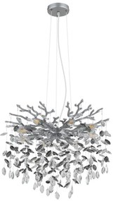 Globo 64138H1S - Candelabru suspendat pe cablu QUEENA, 8xE14/40W/230V, argintiu