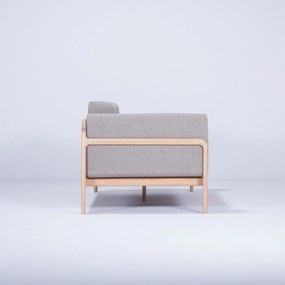 Canapea cu structură din lemn de stejar Gazzda Fawn, 180 cm, gri