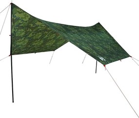 vidaXL Prelată de camping, camuflaj, 438x376x212 cm, impermeabilă