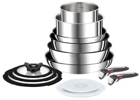 Set de vase pentru gătit 13 buc. din oțel inoxidabil INGENIO Preference ON L9749432 – Tefal