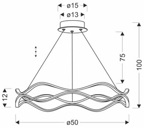 Lustră LED suspendată pe cablu VAVE LED/28W/230V aur roz