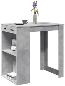vidaXL Masă de bar, gri beton, 102x70x103,5 cm, lemn prelucrat