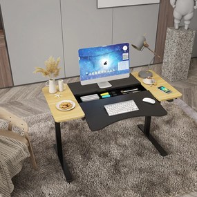 HALDEN birou cu reglare electrică a înălțimii, 120x60 cm negru-burlywood