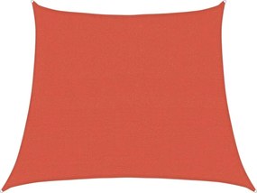 vidaXL Pânză parasolar, teracotă, trapez, 3/4x3 m, HDPE, 160 g/m²