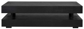 Masuta de cafea dreptunghiulara din stejar cu spatiu de depozitare Oakura 43x150x80 cm neagra