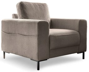 Fotoliu maro cu tapițerie din catifea reiată Lofty Lilly – Miuform