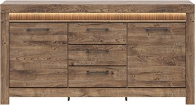Comoda TORIN, stejar, PAL laminat, cu iluminare LED, 180x45x83 cm