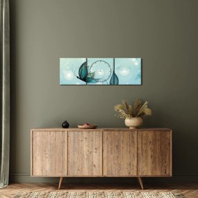 Tablou - Fluturi albaștri (cu ceas) (90x30 cm)