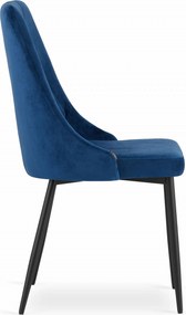 OFERTA Scaun de masa din catifea albastru IMOLA calitate II.