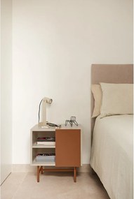 Noptieră cărămizie/bej cu rafturi cu aspect mat Nube – Teulat