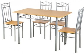 Set masa cu 4 scaune, FUR-101-1LS, masa 120x67x75 cm, bej
