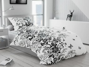 Lenjerie de pat din bumbac Alb, Fluture Dimensiune lenjerie de pat: 70 x 90 cm | 140 x 220 cm
