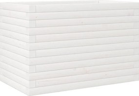 vidaXL Jardinieră de grădină, alb, 70x40x45,5 cm, lemn masiv de pin