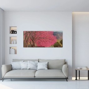 Tablou cu copaci înfloriți (120x50 cm)