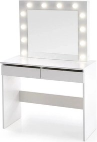 Masa de toaleta HOLLYWOOD, alb, PAL furniruit, cu oglinda si iluminare