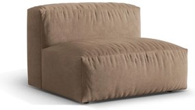 Modul pentru canapea modulară maro deschis cu tapițerie din catifea (de mijloc) Martina – Micadoni