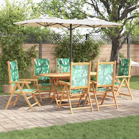 vidaXL Set de Dining pentru Grădină 7 pcs model frunze 6-Persoane