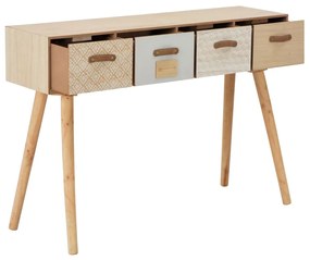 247392 vidaXL Masă consolă cu 4 sertare, 110x30x75 cm, lemn masiv pin