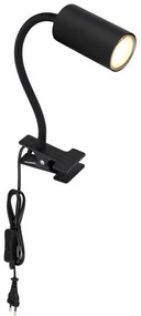 Veioza, lampa de birou cu clema design modern Robby negru
