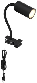 Veioza, lampa de birou cu clema design modern Robby negru