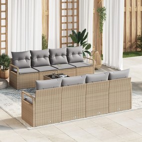 vidaXL Set de canapele pentru grădină 7 pcs Bej și gri 55 x 55 x 37 cm
