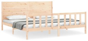 3192766 vidaXL Cadru de pat cu tăblie Super King Size, lemn masiv