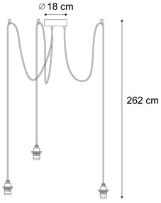 Lampa suspendată de exterior neagră cu 3 lumini IP44 - Cava