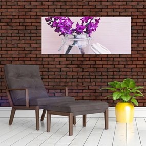 Tablou cu flori violete (120x50 cm)
