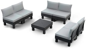 Elements II 6 locuri set de mobilier de grădină grafit