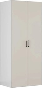 Dulap FLEX, casmir/alb, PAL, cu 2 usi, 100x66x240 cm